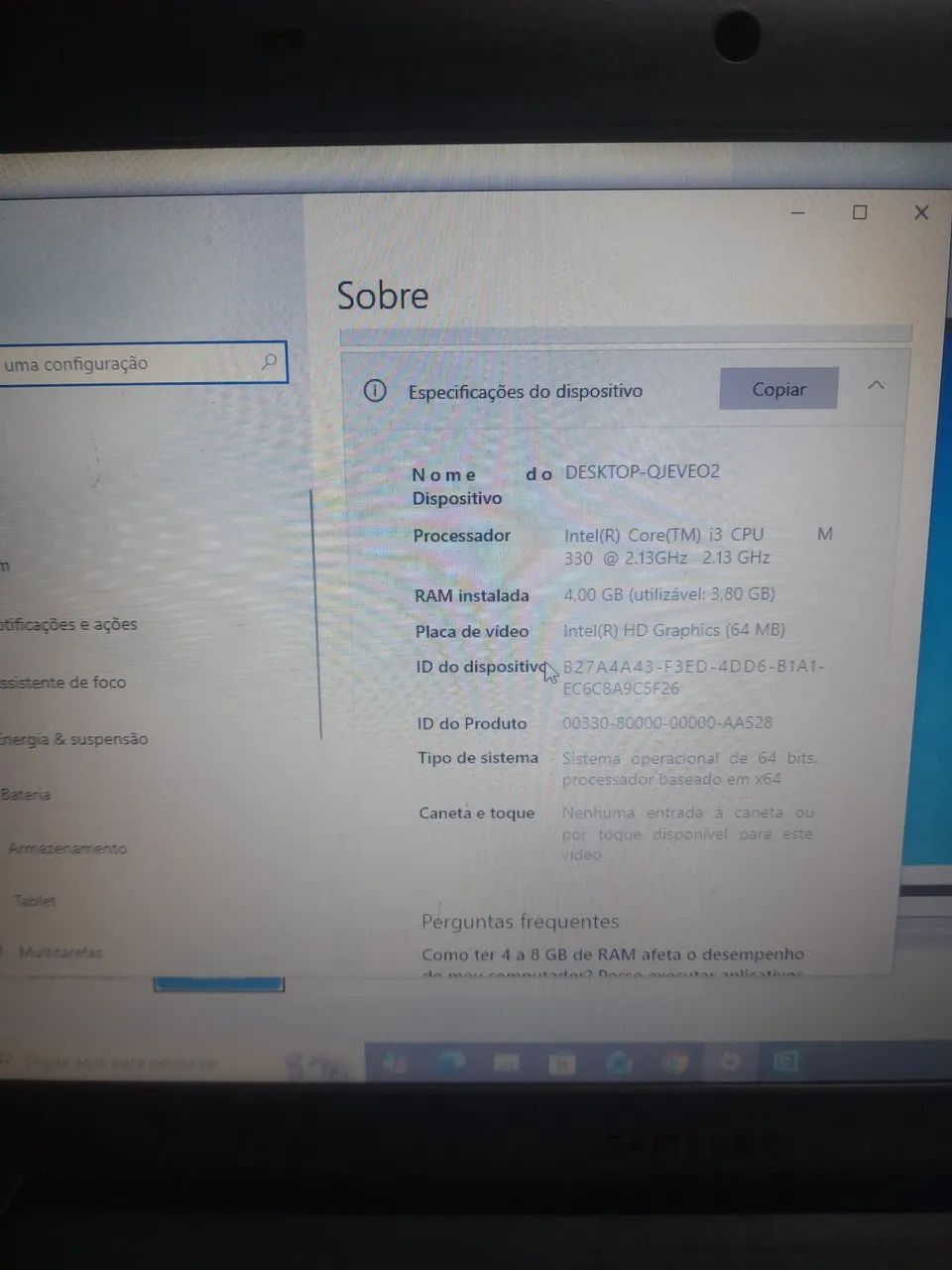 Notebook i3 Perfeitamente 