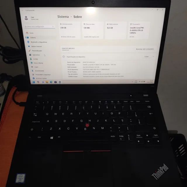 Notebook Lenovo ThinkPad T490 I5 8º 16gb memoria 256gb M2 - Foto 2