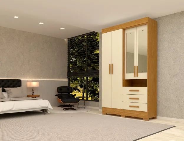 Guarda Roupa Débora ACP 100% MDF, 04 Portas e 03 Gavetas - Entrega Imediata; - Foto 3
