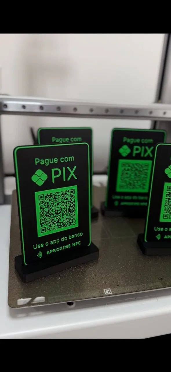 Plaquinha Pix com QR code e NFC