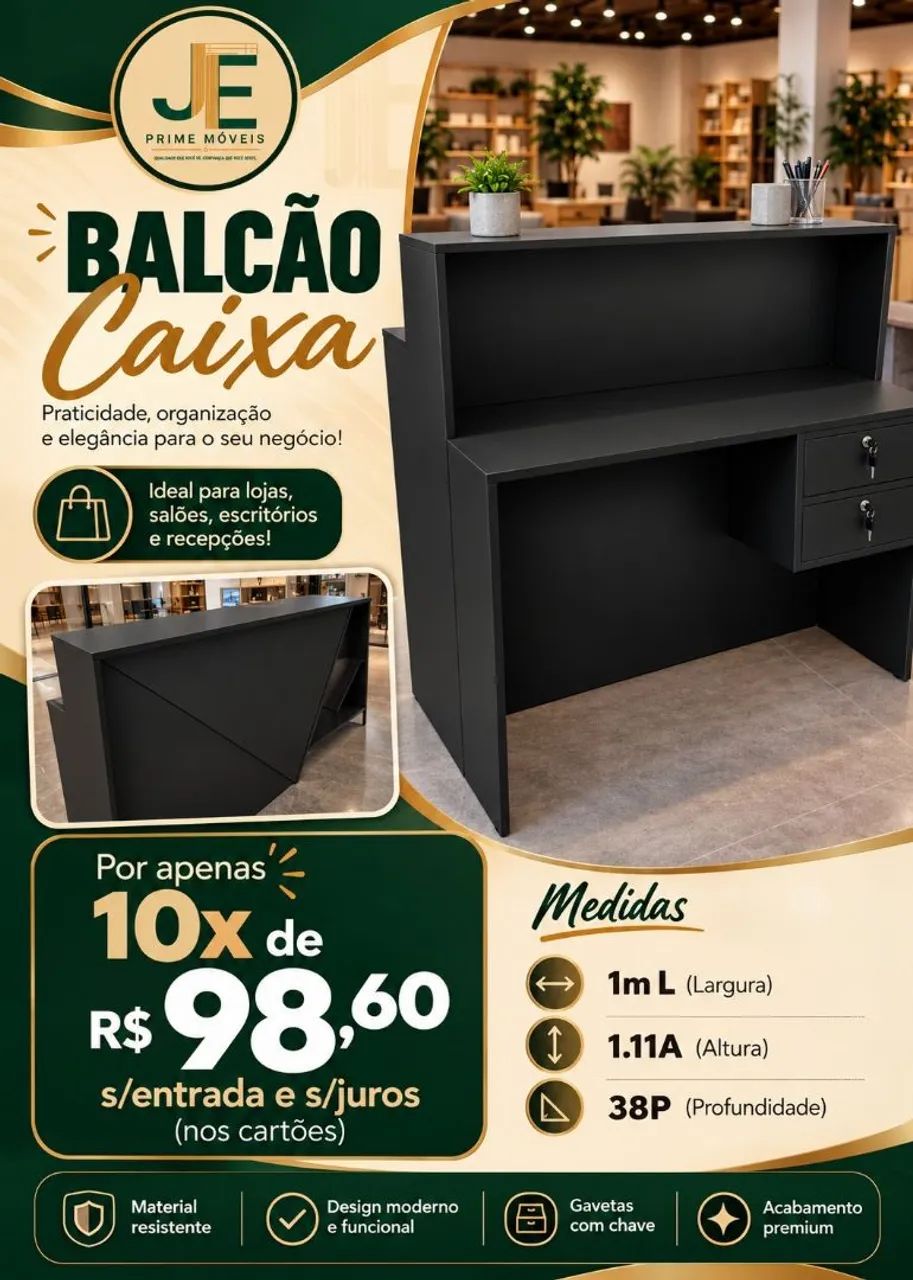 Balcão para atendimento em mdf