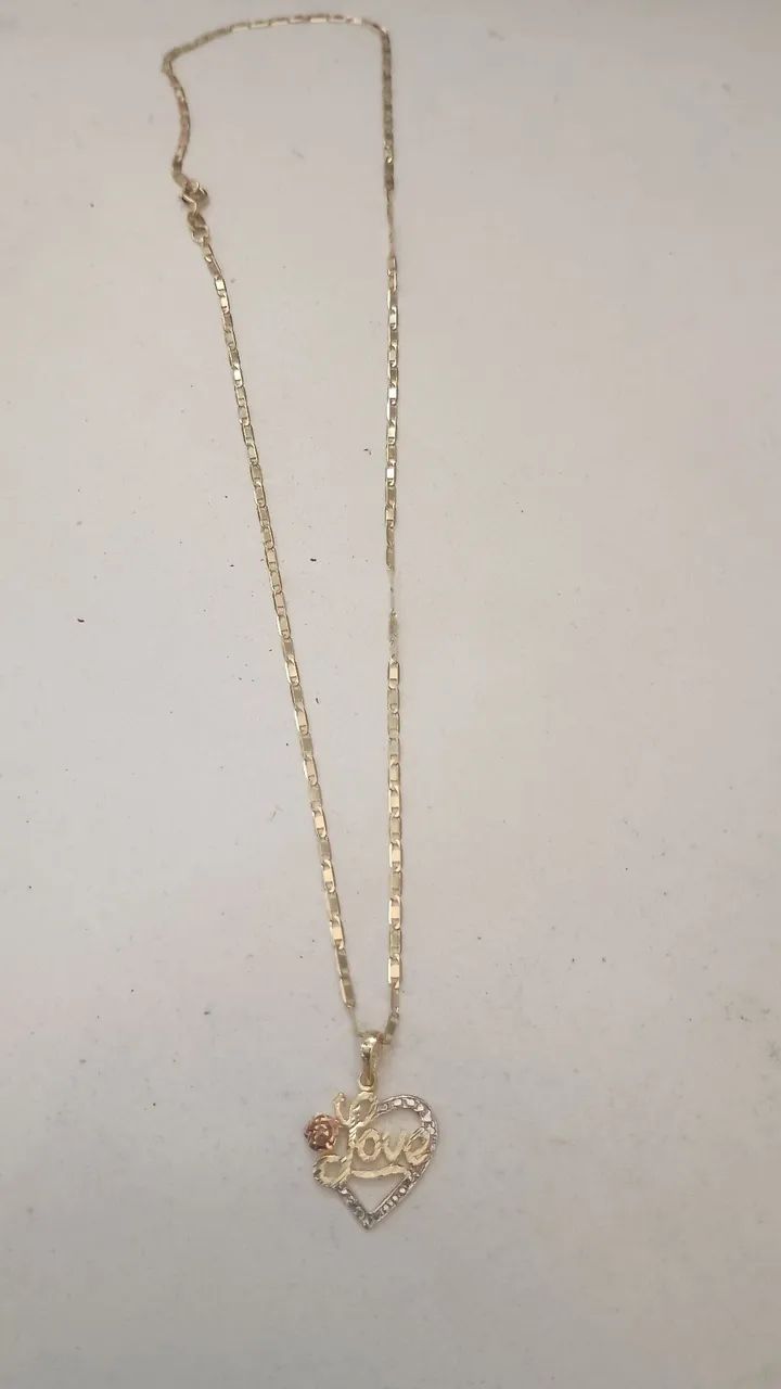 Cordão de ouro 18 cm pingente 4.2 grmas