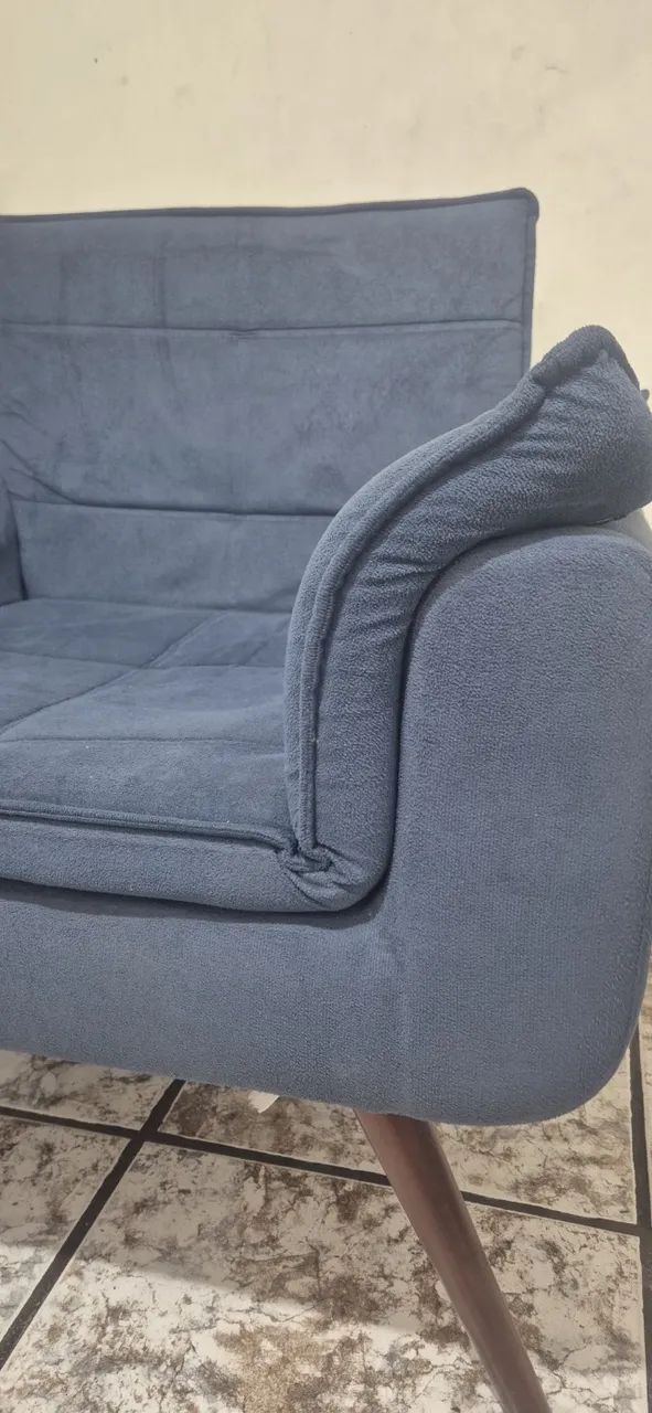 Poltrona Decorativa Opala Azul Marinho - Foto 4