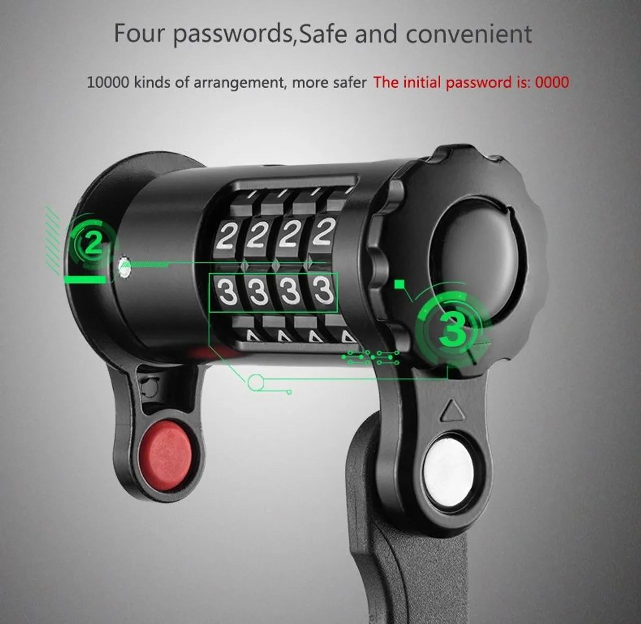 Cadeado rockbros resistente com código para bicicleta  - Foto 5