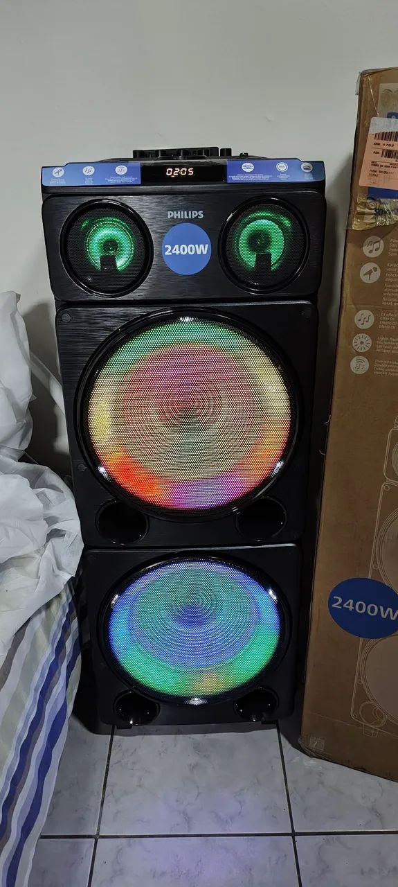 Caixa de som torre Philips com 2400w boca de 12 polegadas produto novo  - Foto 4