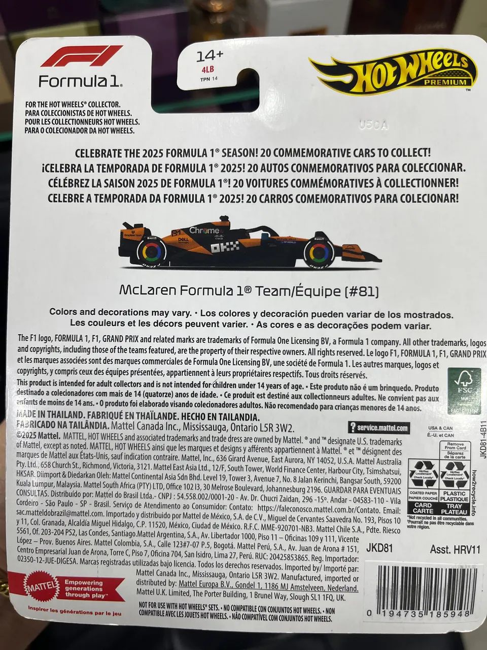 Fórmula 1 Hot Wheels 2025 - Foto 2