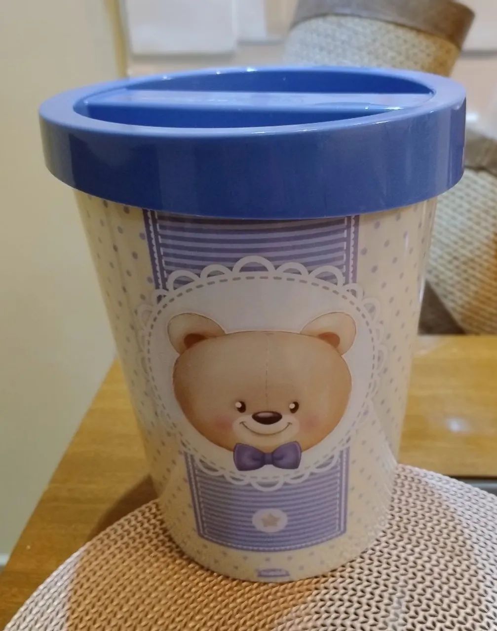 Lixeira infantil ursinho azul Plasútil 5,3L