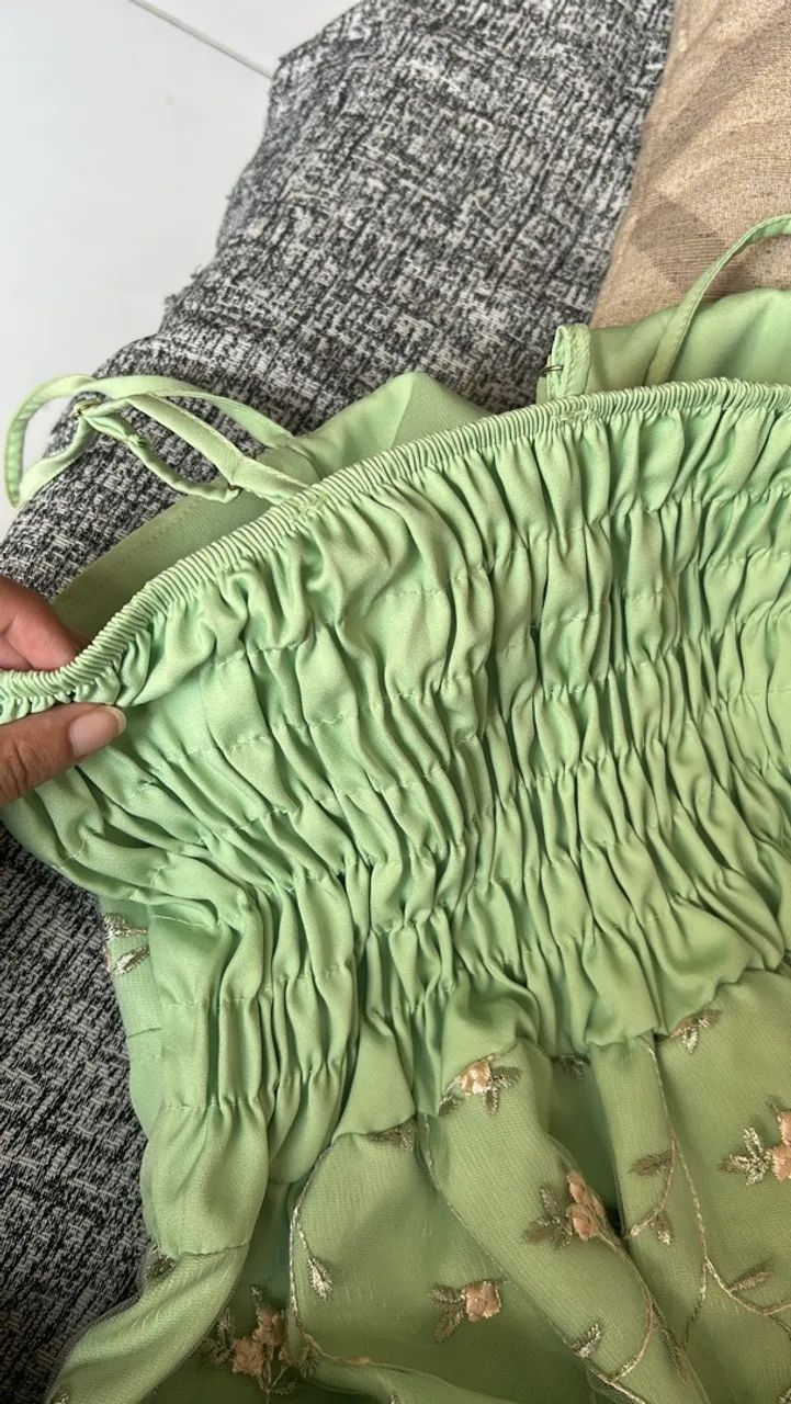 Vestido verde de renda  - Foto 2