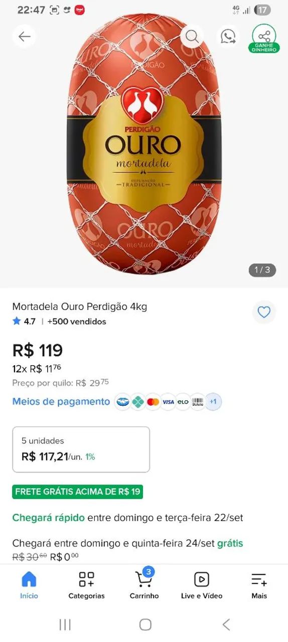 Mortadela ouro 4 kg - Foto 2