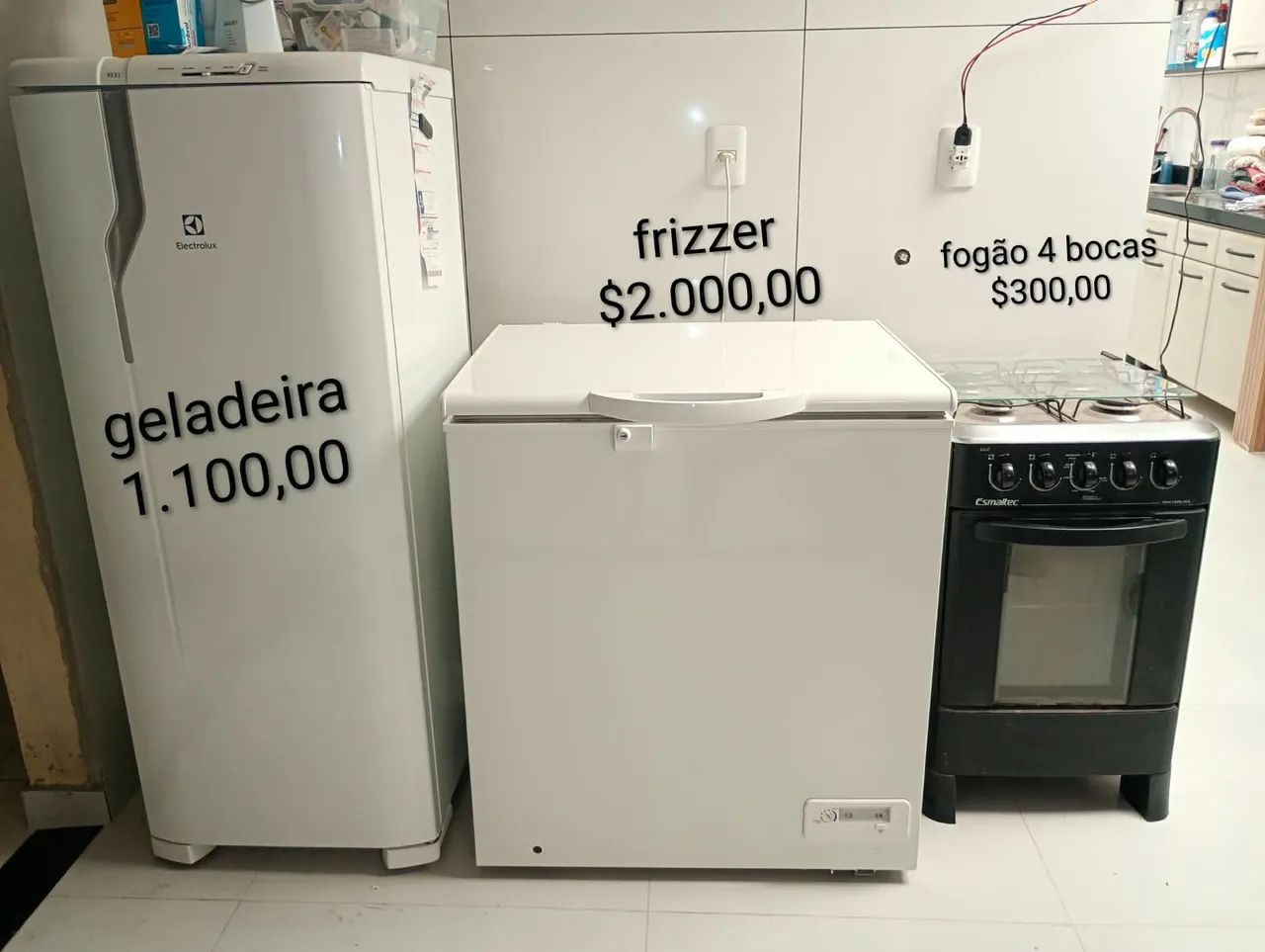 Geladeira l, freezer e fogão 
