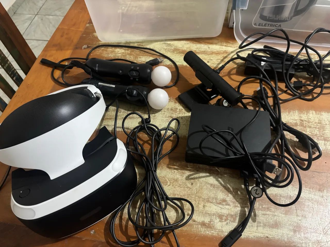 Óculos virtual (PSVR 1) + câmera +  Move Motion Controller - compatível com VR 4 e 5 - Foto 2