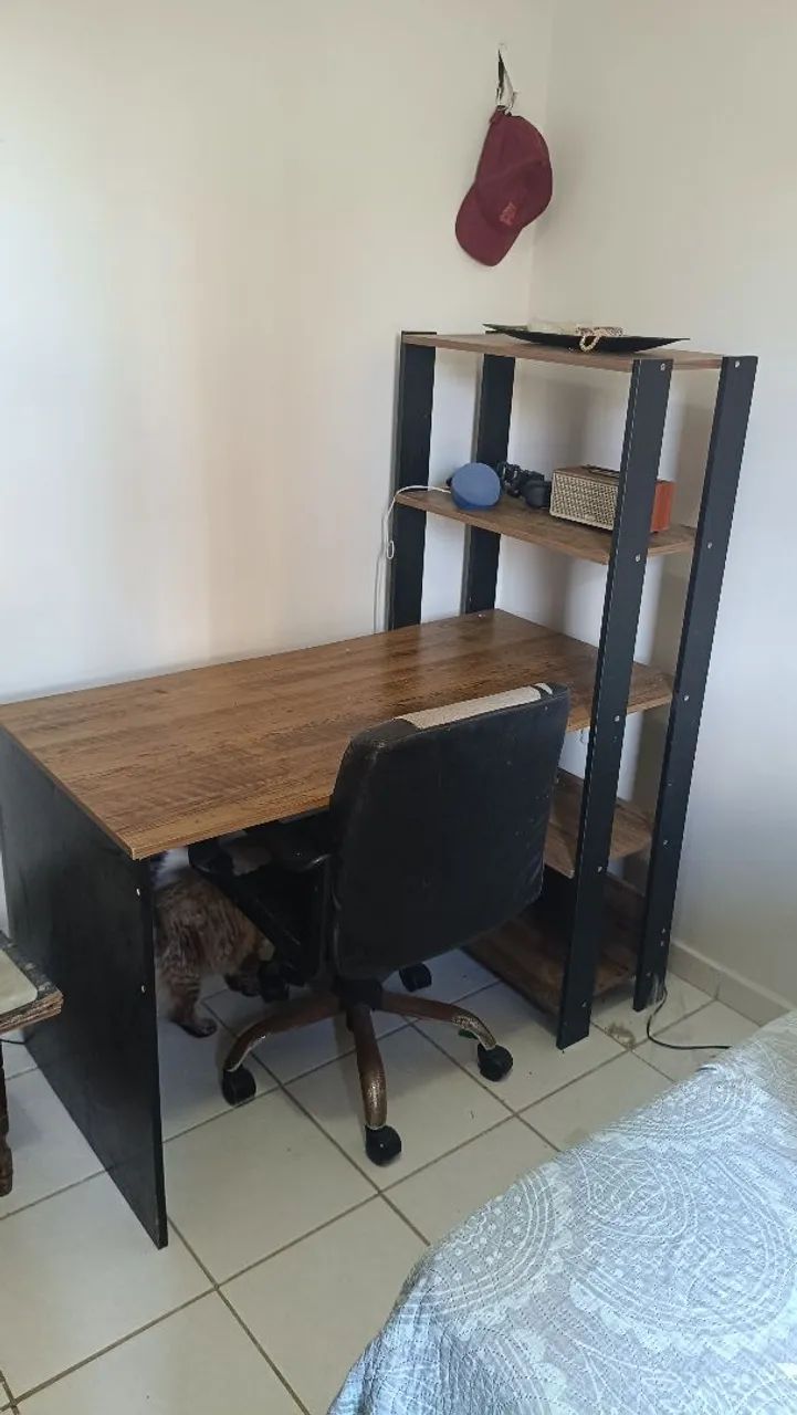 Escrivaninha com Estante Integrada Estilo Industrial - Foto 2