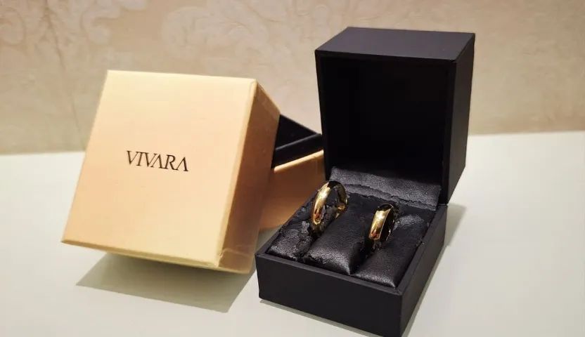 Par Alianças Vivara Ouro Amarelo 18k 750 4mm Originais (Na loja +12 mil) - Foto 2