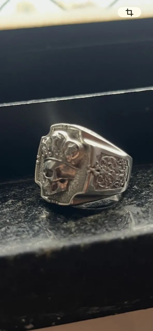 ANEL DE PRATA CAVEIRA COM COROA - Foto 3