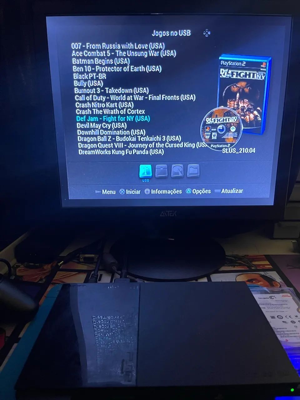 Ps2 slim + 80 jogos - Foto 2