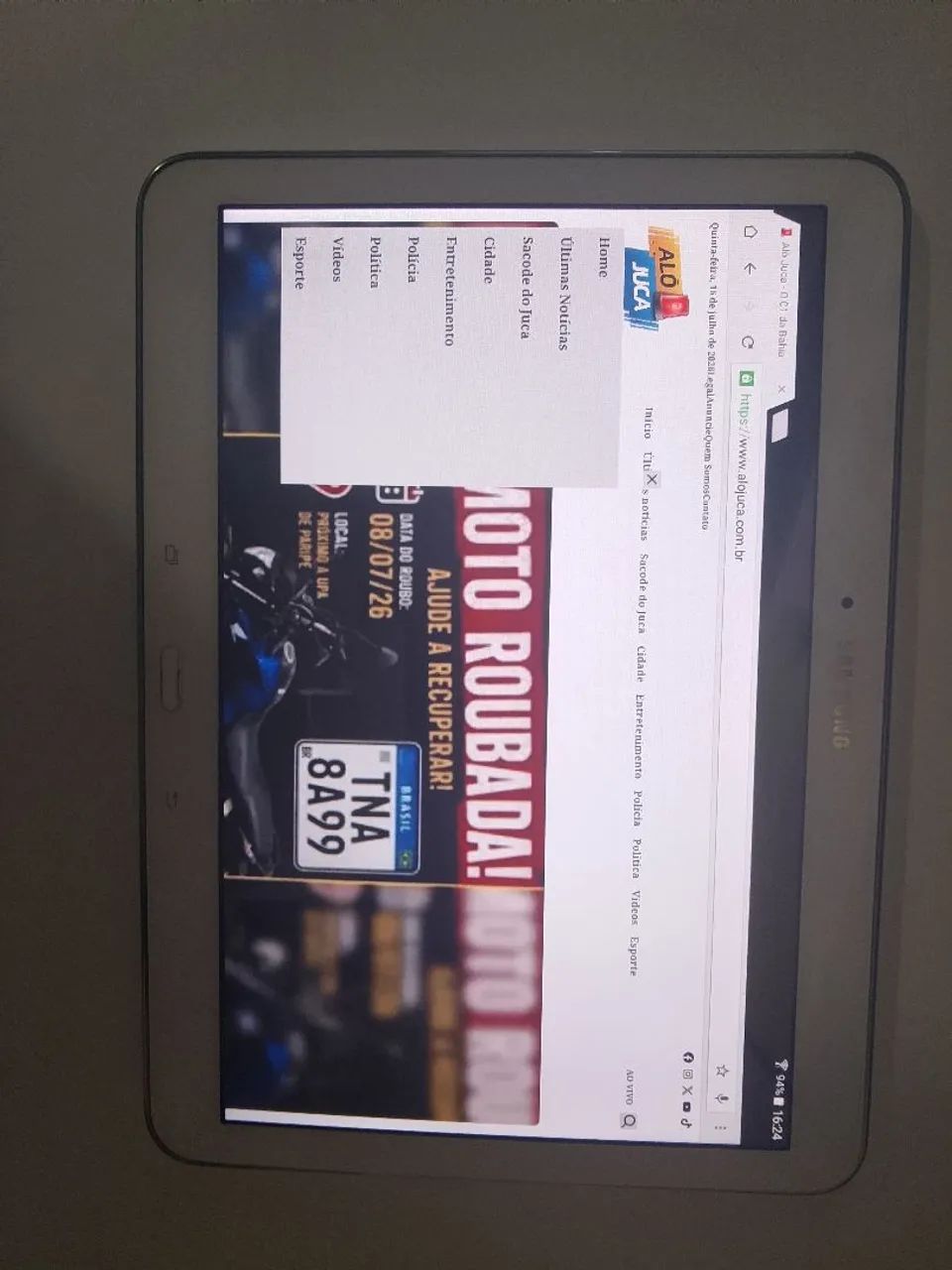 Tablet Samsung 10 polegadas.