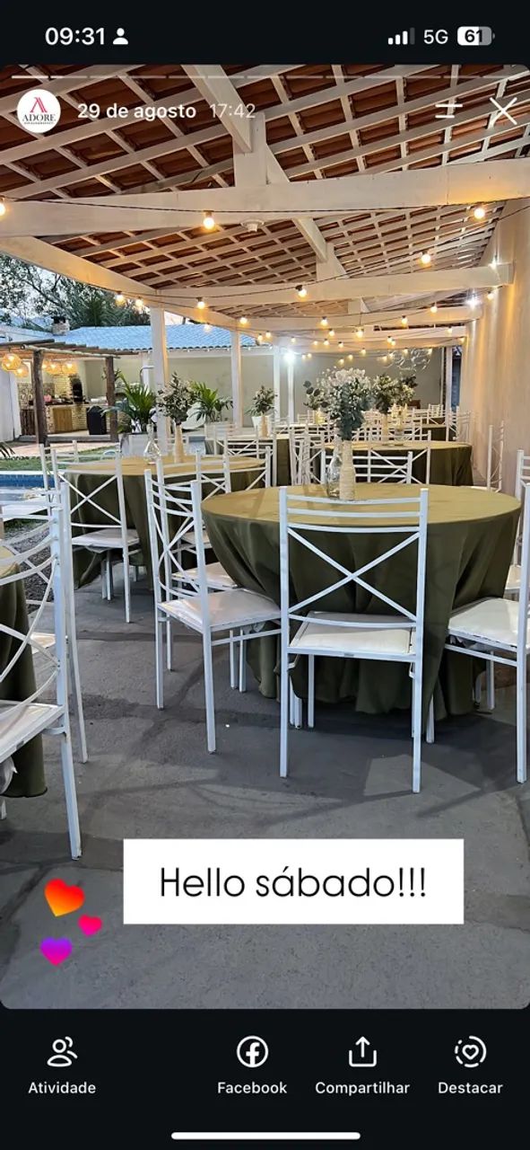 Cadeiras ferro brancas para eventos 