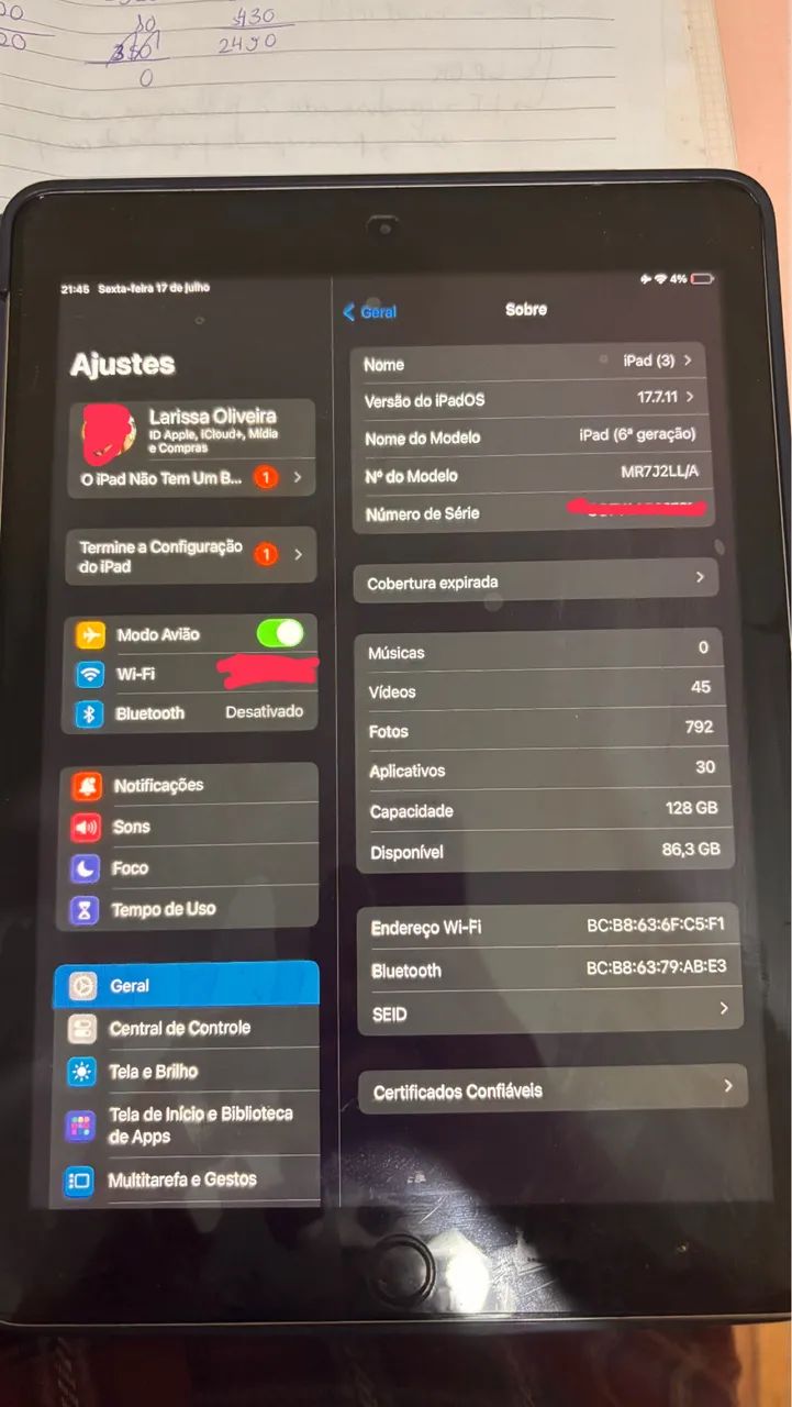 Ipad 6ª geração 128GB - Foto 3