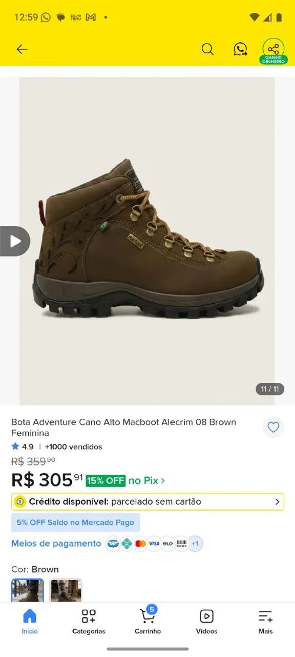 Bota Macboot original e tênis olimpicus  - Foto 2