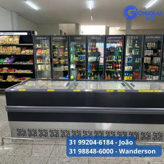 ilha de congelados para supermercado