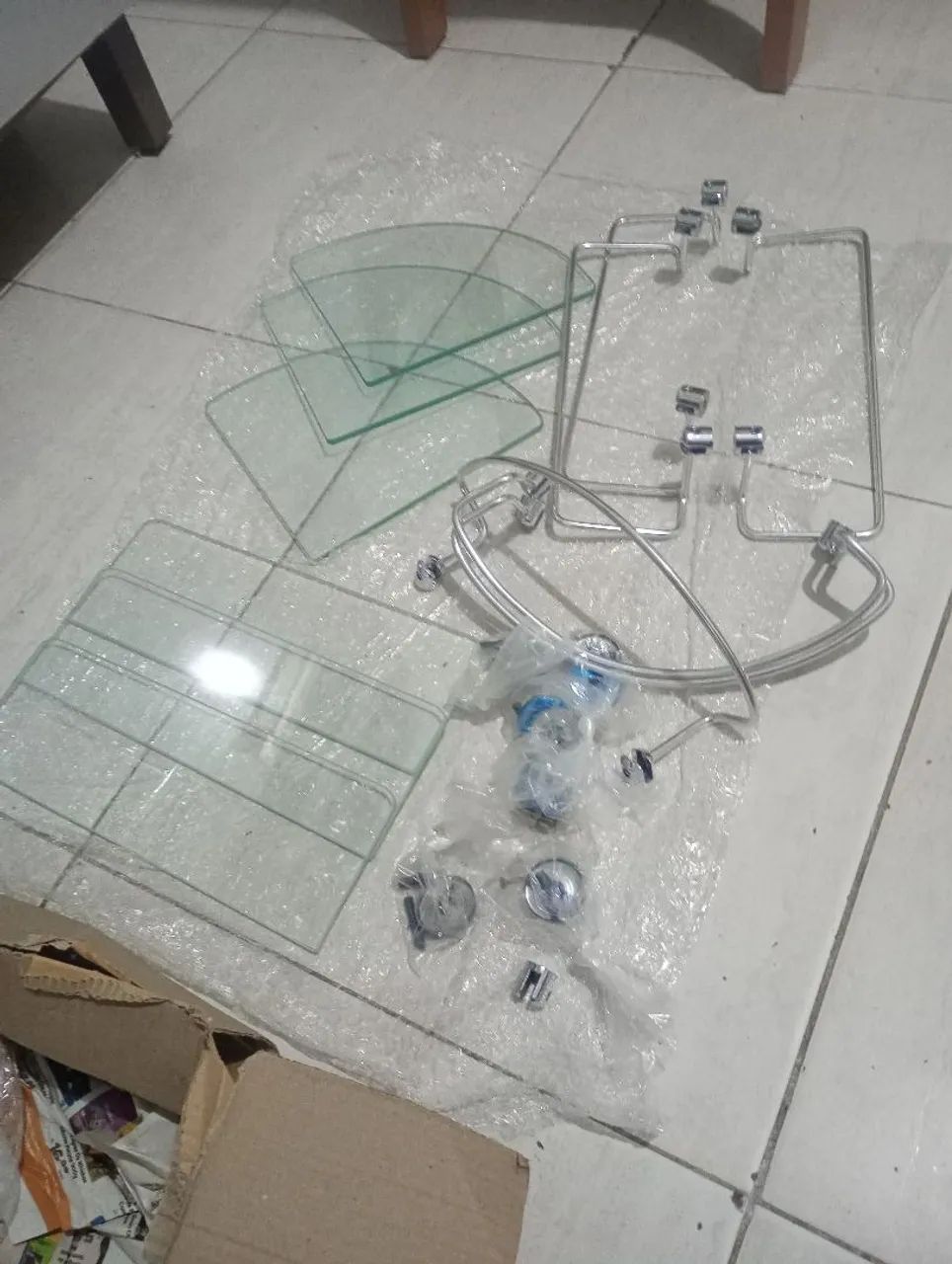 Kit para banheiro inox e vidro completo 