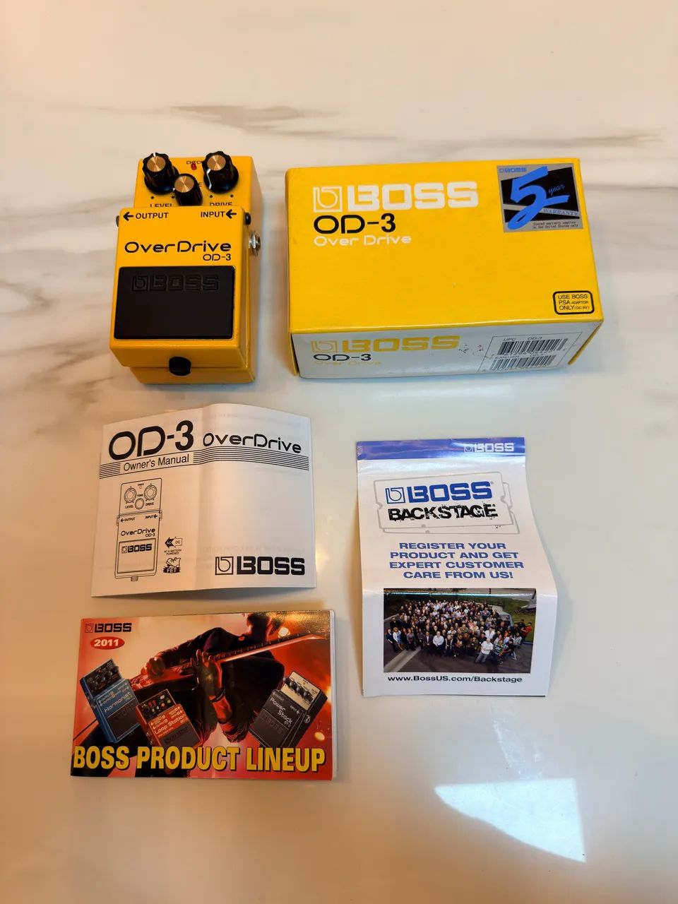 Pedal de efeito Boss para Guitarra OverDrive OD-3 amarelo
