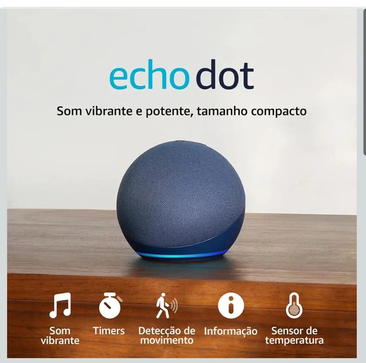 Alexa Echo Dot 5 Geração Azul - 10 meses garantia, 