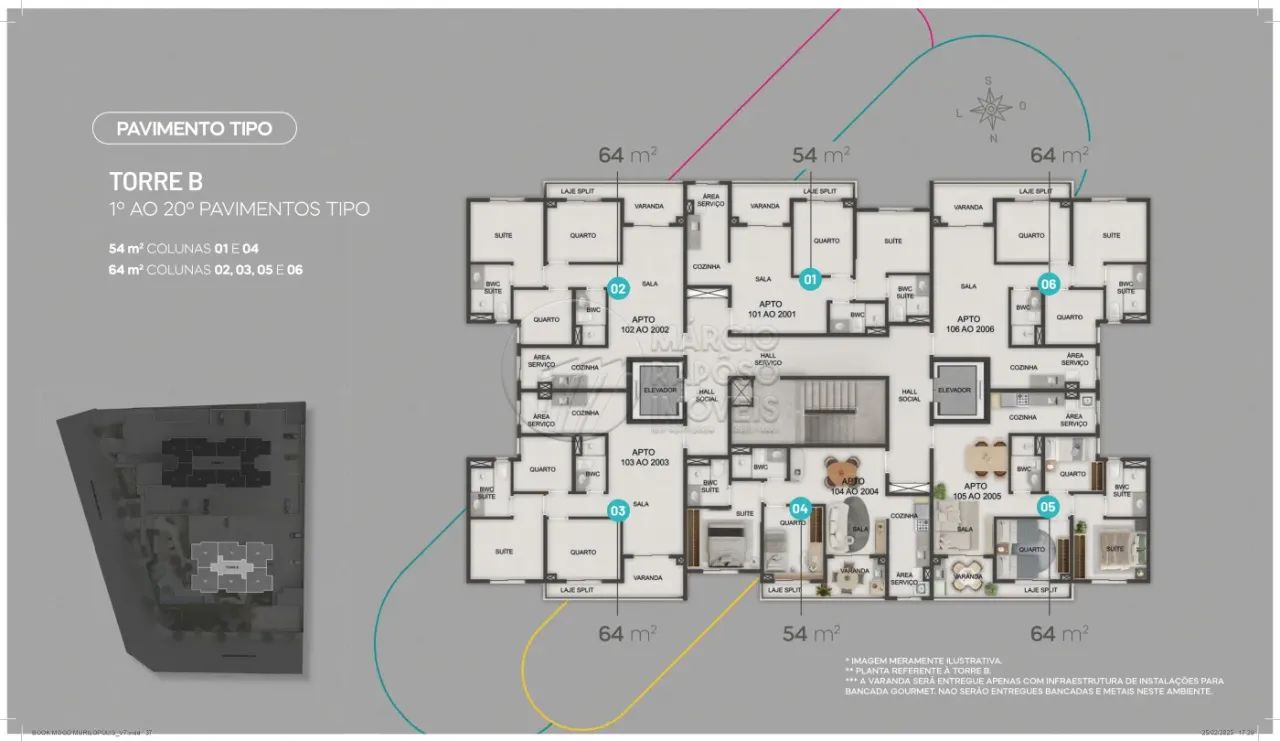 Apartamento Nascente com 3 Quartos e Varanda à venda no Mood Murilopolis - Foto 2