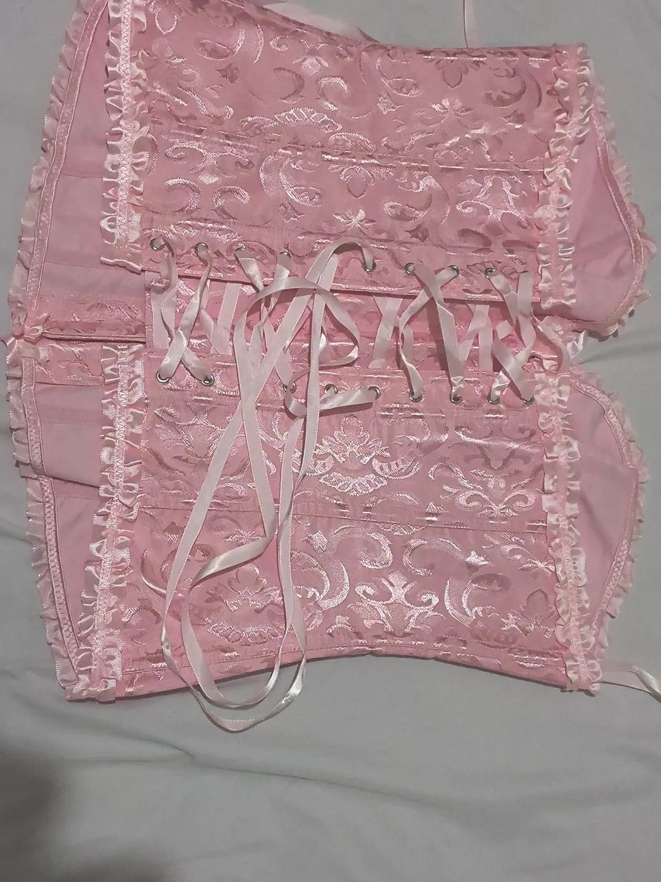 Top corset estilo clássico rosa sem alça  - Foto 2