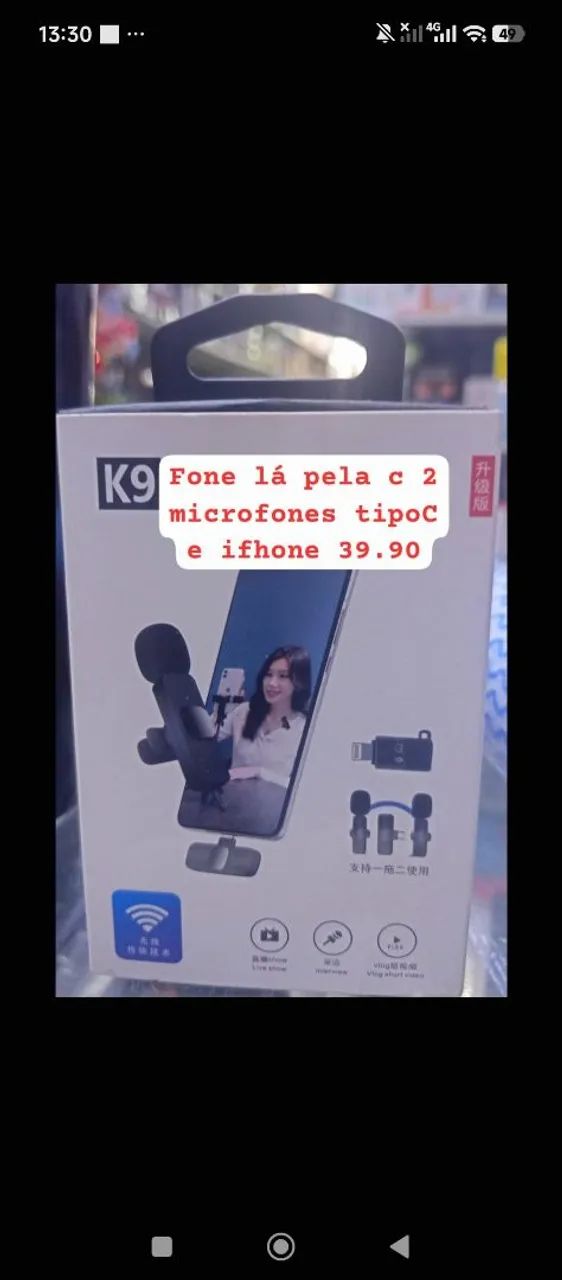 Fone lá pela c 2 microfone  Ifhone e tipo C