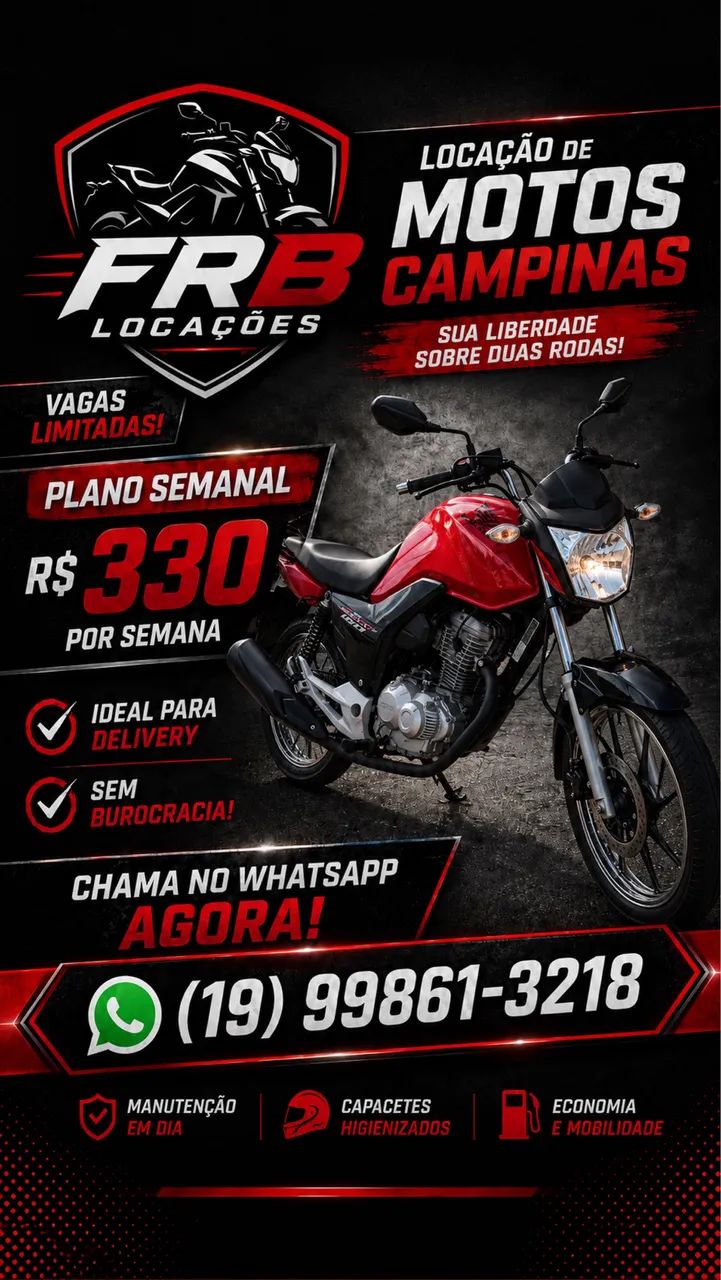 Aluguel de Motos para Trabalho e Aplicativos em Campinas