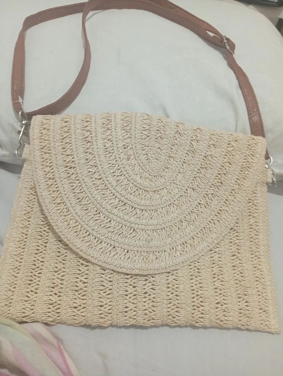 Bolsa de Palha / Crochê Estilo Envelope - Foto 3
