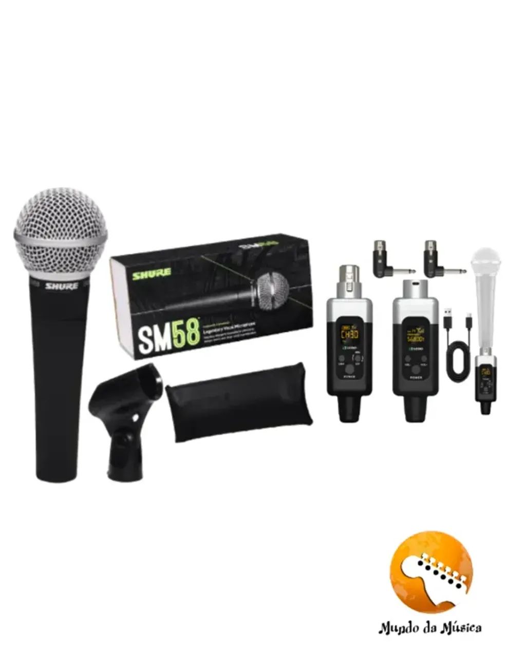 Conversor De Microfone Transmisor Sem Fio + Shure SM58 - IGREJA, BANDA, PALESTRA, RADIO