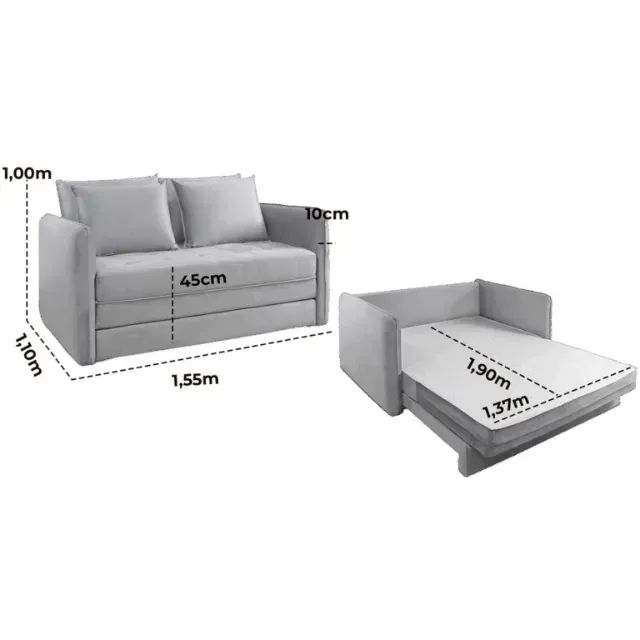 SOFÁ CAMA NORONHA 1,55M. PRONTA ENTREGA. - Foto 3