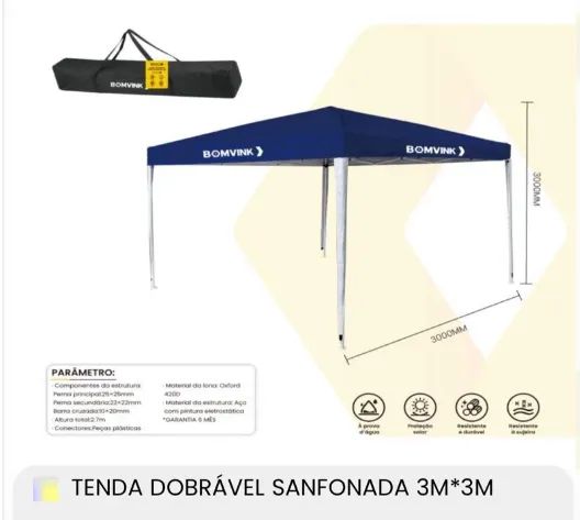 Barraca Feira Sanfonada 3x3 Articulado - Foto 4