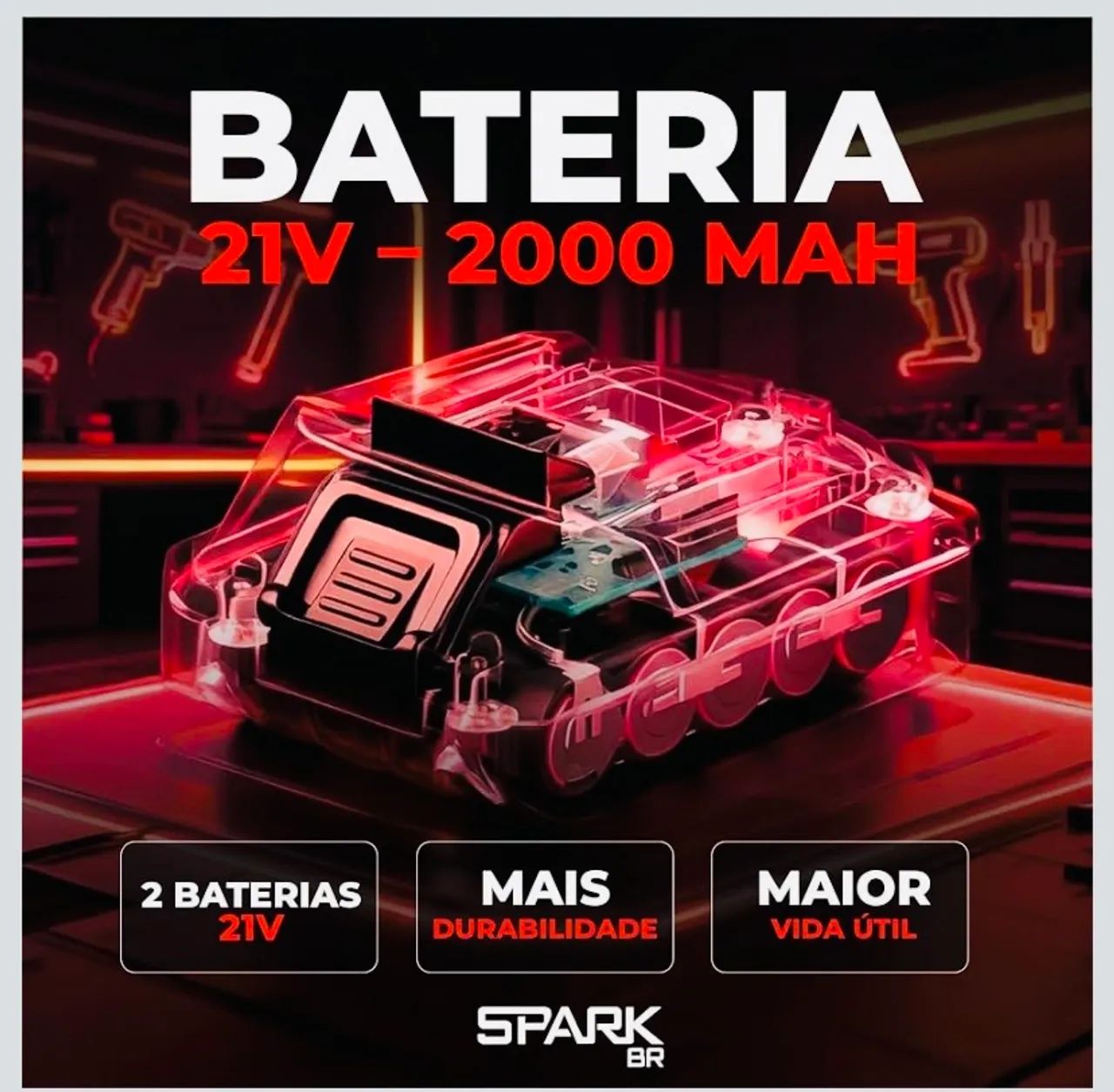 Parafusadeira inpacto SPARK.21V 55NN. - Foto 2