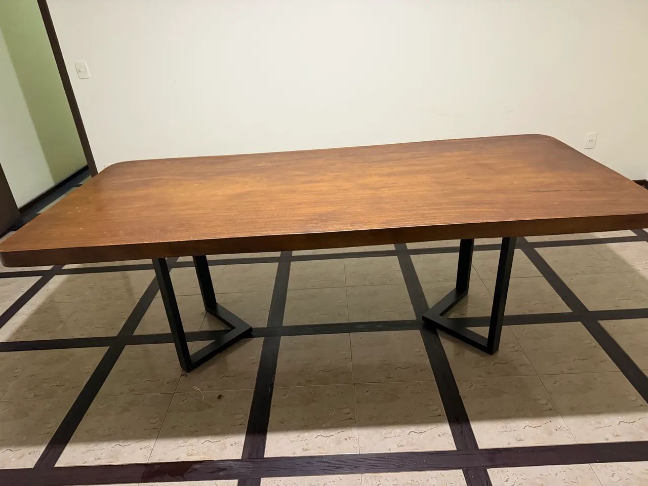 Mesa Grande de Madeira Maciça + Ferro  - Foto 5