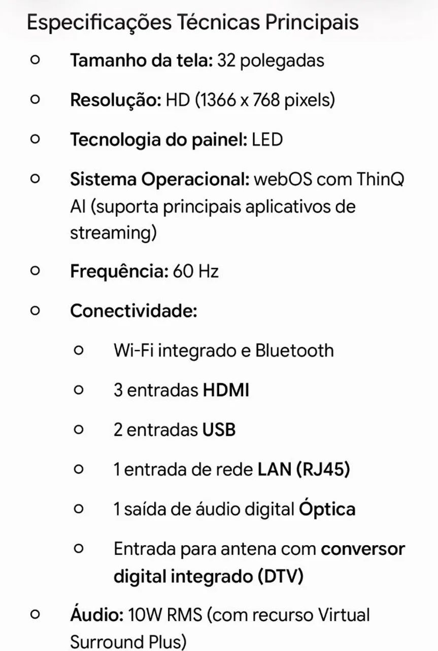 Tv LG AI ThinQ 32 LED - Foto 4