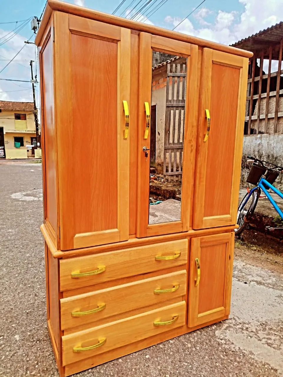 GUARDA ROUPA DE SOLTEIRO NOVO - COMPLETO COM ESPELHO  - Foto 4