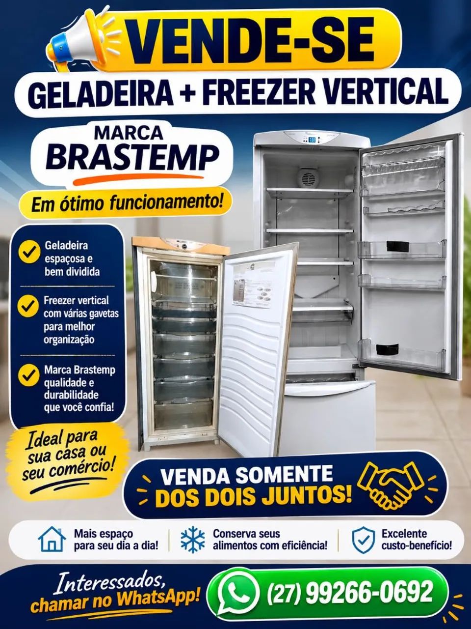 Geladeira+freezer vertical Brastemp  - Foto 2