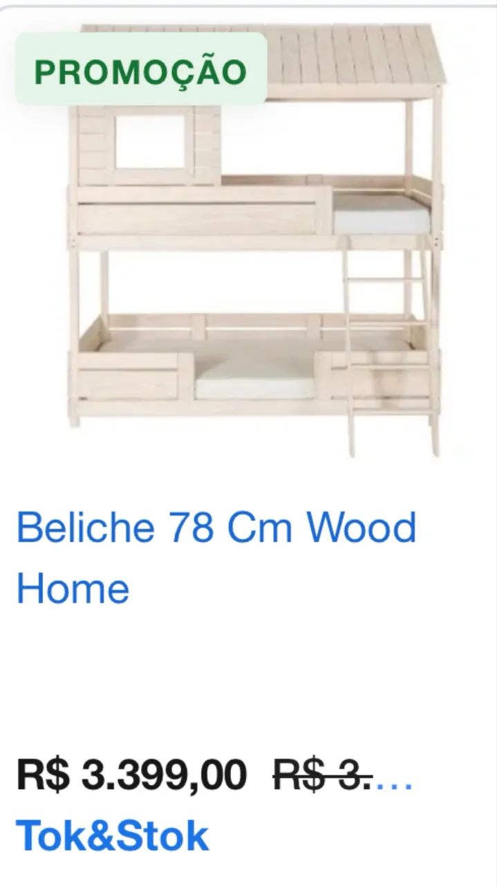 Beliche Tok Stok tipo casinha com escada