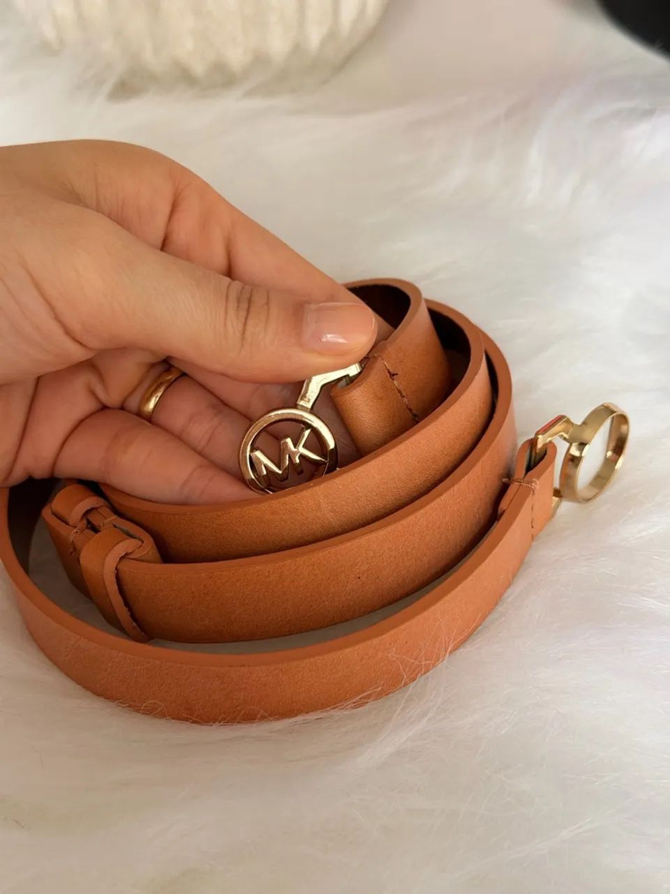 Cinto Michael Kors bege 