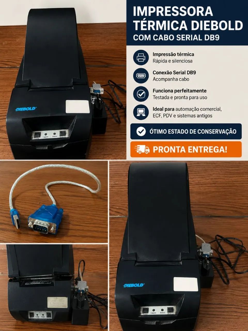 Impressora Térmica Diebold - USB / Serial - Automação | Comercial / PDV