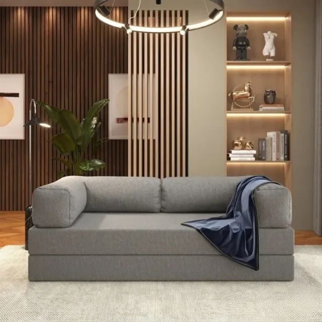 Sofá Cama Itália 1,80 m (Expansível) Bouclé D33  Novo   Pronta Entrega