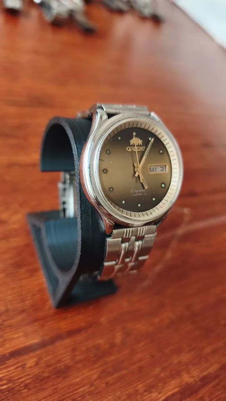 Relógio Orient Automático Vintage Ouro velho degradê bisel interno  - Foto 3
