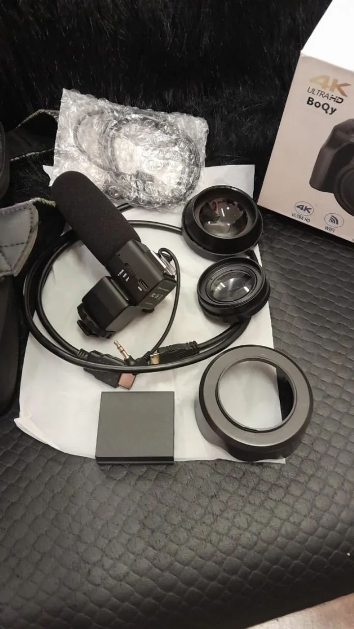 Câmera Completa com lentes, microfone, tripé,bateria - Foto 3