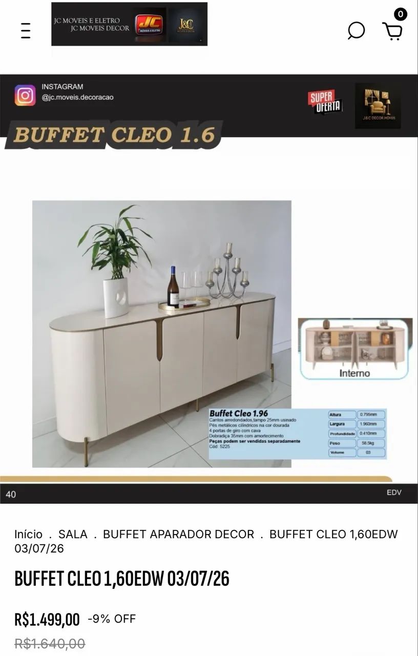 BUFFET CLEO 1.96M - Foto 2
