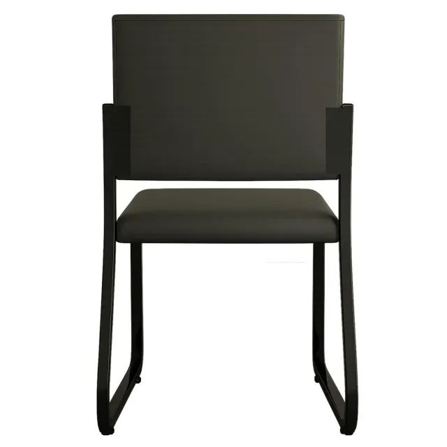 Poltrona Para Escritório Estofada Preta Conforto Ergonômico E Durabilidade 35119 - Foto 4