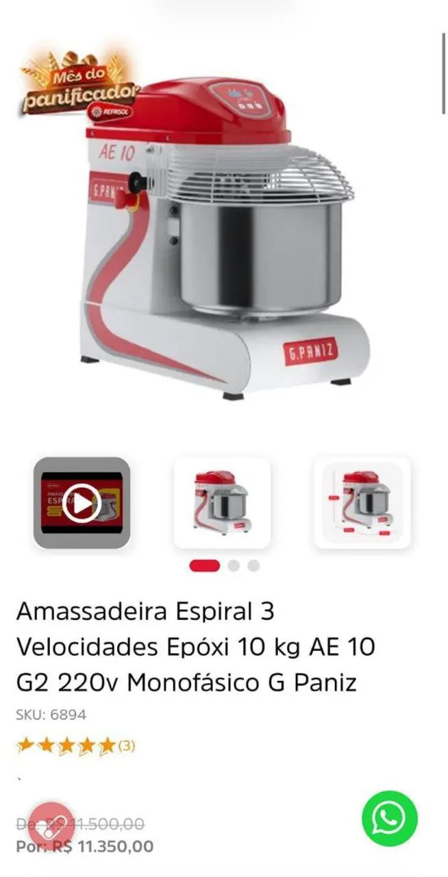 Amassadeira espiral NOVA - Foto 2