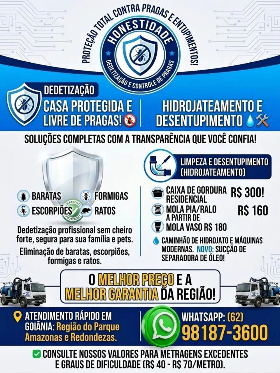 Detetização e hidro jateamento 